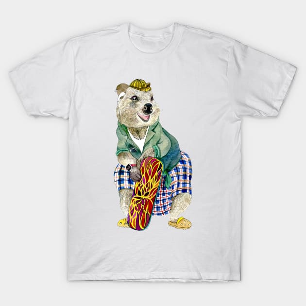 Quokka the Skater T-Shirt by argiropulo